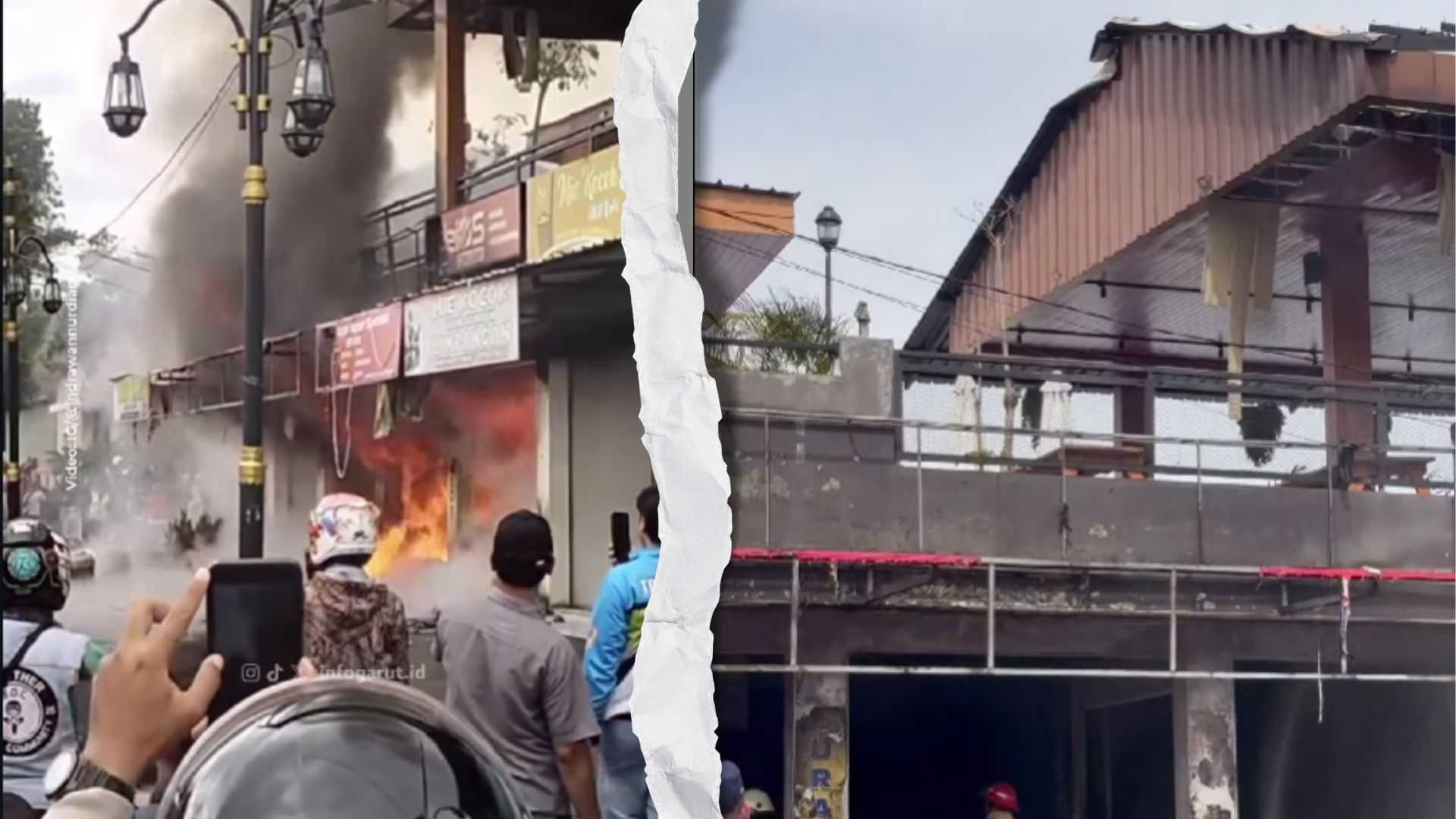 Toko Oleh-oleh di Jalan Ahmad Yani Garut Ludes Terbakar, Tiga Unit Damkar Dikerahkan